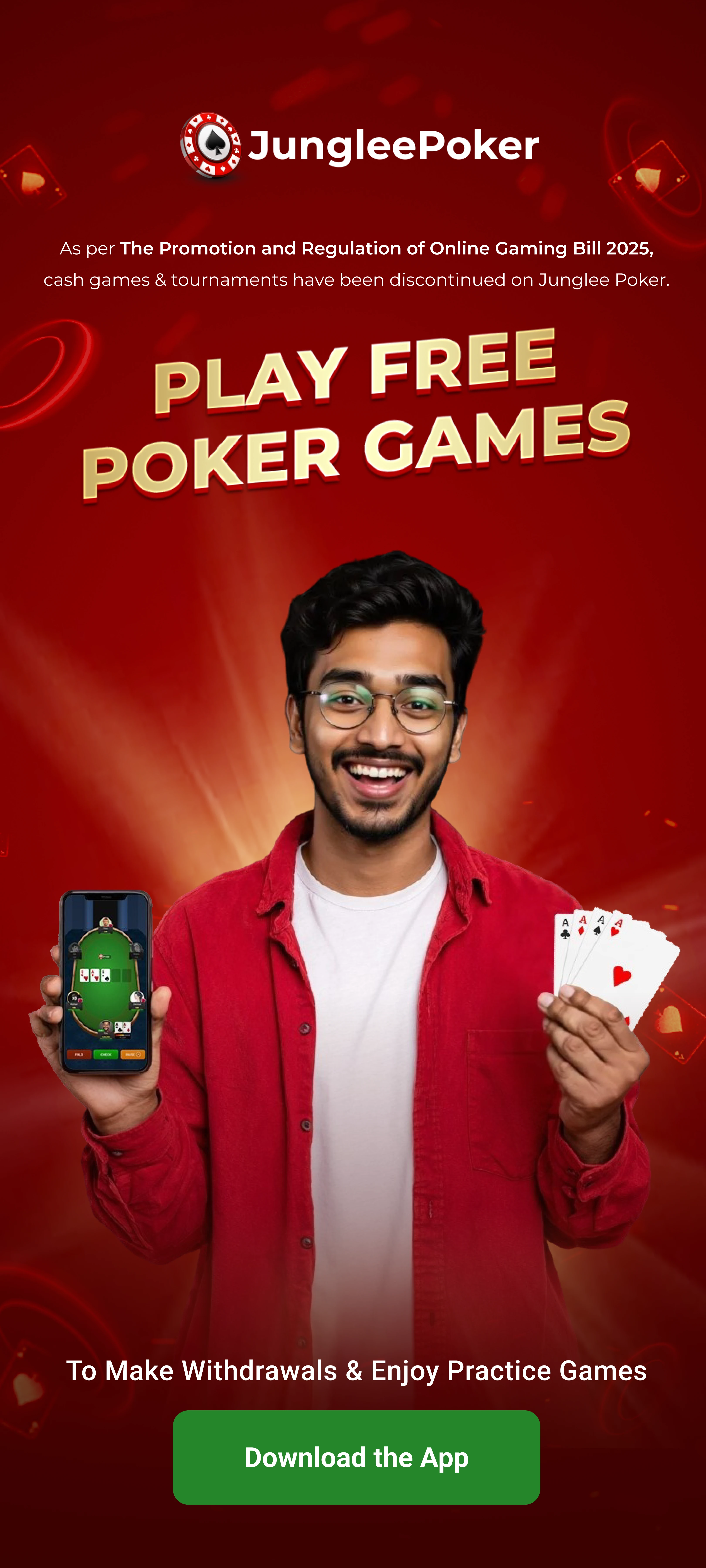 junlgeepoker Mobile Banner